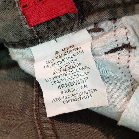 WRG Jean Co. Shorts, Olive-green with designs in black, Size 8R - Picture 14 of 14